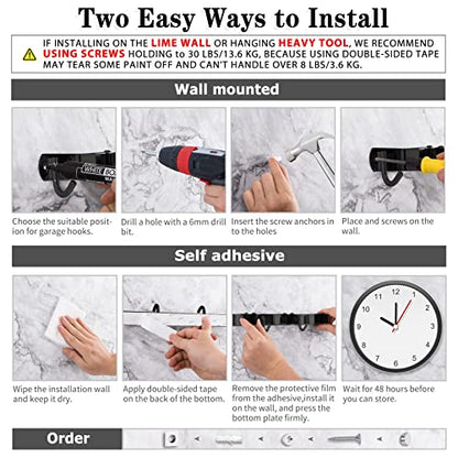 2 Pack Black Broom Holder Wall Mount (2 Count)