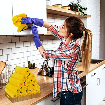 120 Pcs Yellow Microfiber Towels