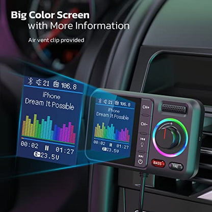 Bluetooth Car Adapter with Large Color Screen