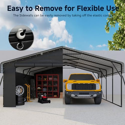 20 x 20 FT Metal Carport with Roll