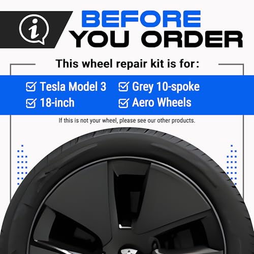 Premium Tesla Wheel Curb Rash Repair Kit for Model 3 18