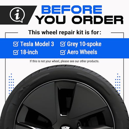 Premium Tesla Wheel Curb Rash Repair Kit for Model 3 18