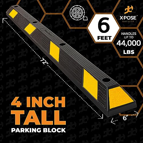 72" Heavy Duty Rubber Parking Stopper (10 Count)