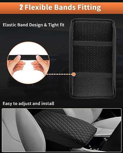 Center Console Cover for Honda Accord 2026 2025 2024 2023 Armrest Cover Cushion Pad for Honda Accord Accessories Middle Console Cover Armrest Protector Console Lids PU Leather Anti