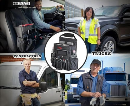 Back Seat Car Organizer with Dedicated Tablet and Laptop Storage Stabilizing Side Straps Soft Adjustable Shoulder Strap and Hardened Buckles Your Office Away from Office