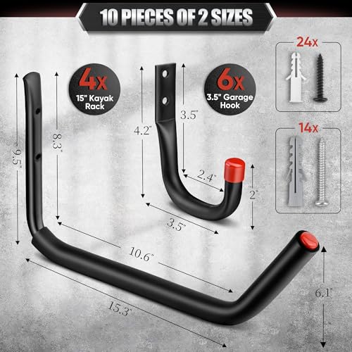 10 Pack Heavy Duty Garage Hooks