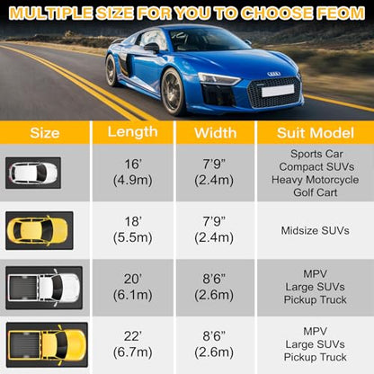 7'9" x 18' Garage Floor Mat 650 GSM Containment Mat for Under Car
