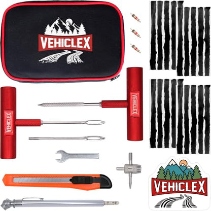 Tubeless Tire Repair Kit with Aluminum T Handle Tools