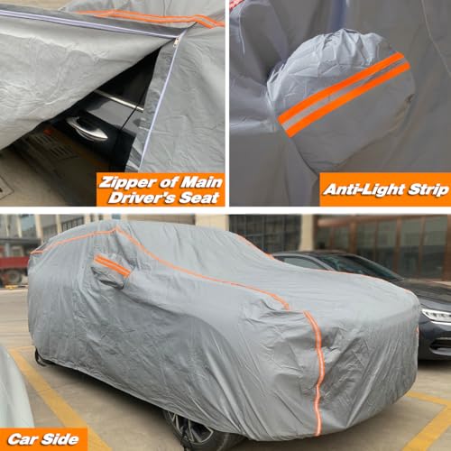 6 Layers PEVA Premium Full Car Cover Fit for Sedan hatchback Pickup SUVs MPV Rain and snow protection