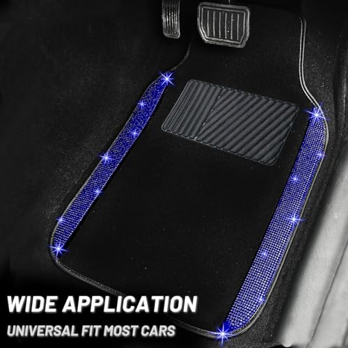 Bling Car Floor Mats Full Set and Steering Wheel Cover