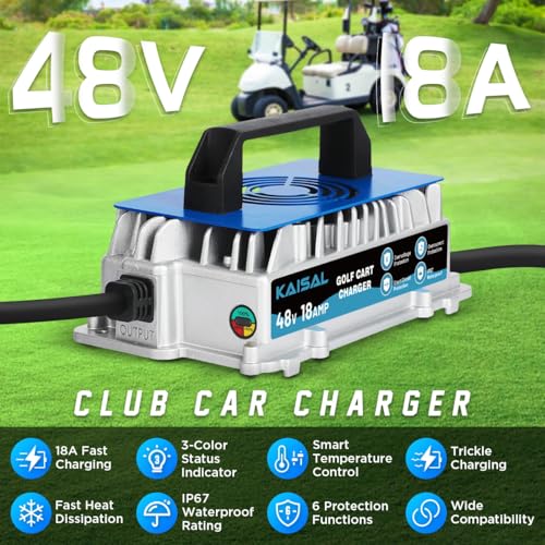 Club Car Charger 48V 18A Smart 1250W Golf Cart Battery Charger 48 Volt