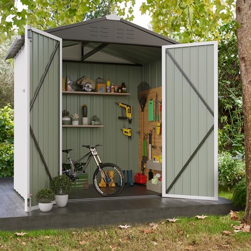 Metal Outdoor Storage Shed 6 x 4 FT Metal Shed with Lockable Door