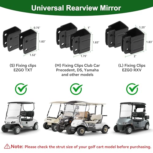 Golf Cart Mirrors Kit for EZGO Club Car Yamaha