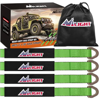 2" x 38" Axle Tie Down Straps with D (4 Count)