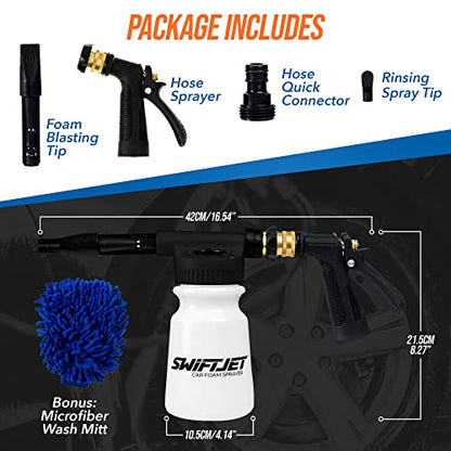 Car Wash Foam Gun + Microfiber Wash Mitt