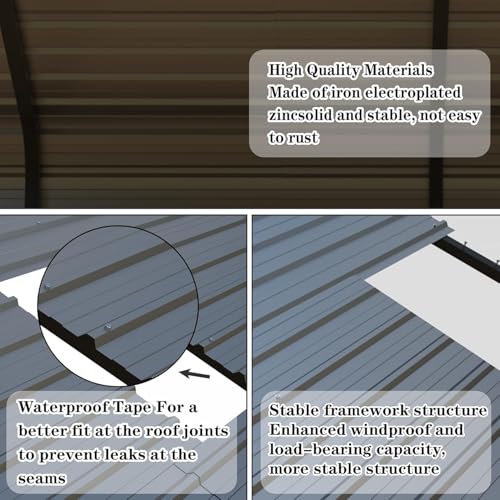 20x40 FT Heavy Duty Metal Carport with Galvanized Steel Roof & Frame