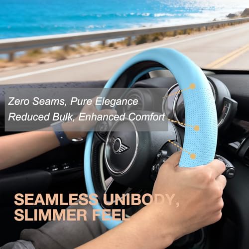Nappa Leather Steering Wheel Cover Universal 14.5