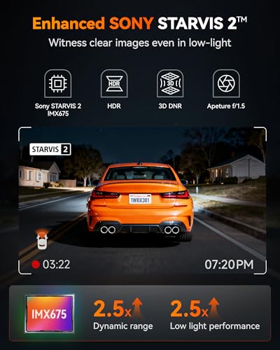 X3 2.5K 60FPS +1080P Dash Camera