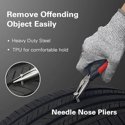 80 pcs Universal Tire Repair Kit with Plugs Heavy Duty Professional