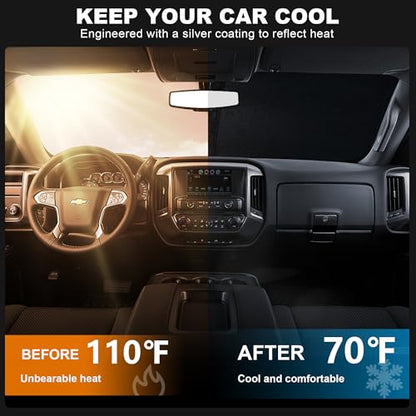 Foldable Front Windshield Sunshade fit for Chevrolet Silverado 2014