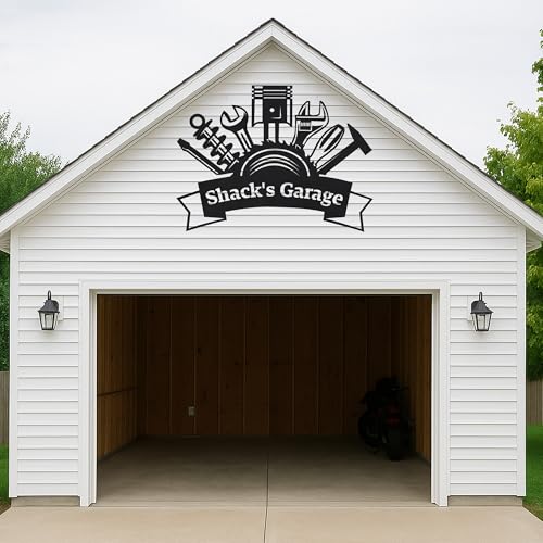 Custom Garage Workshop Metal Sign Personalized Tool Name Wall Art for Car Truck Mechanic Shop Decor Durable Steel Sign for Dad Husband Men’s Auto Workspace or Fence