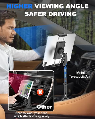 iPad Cup Holder Car Mount Heavy Duty with Height Adjust