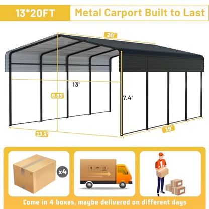 13x20FT Heavy Duty Metal Carport