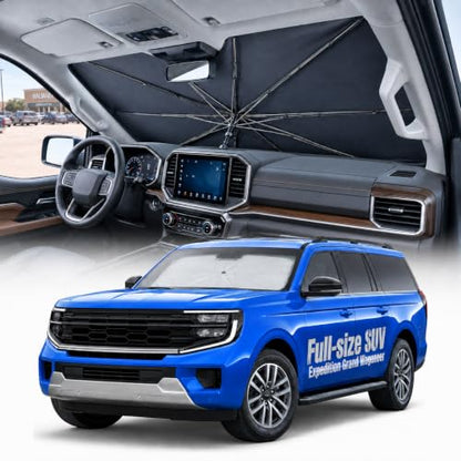 2026 Upgraded] Weektic Windshield Sun Shade Umbrella for Expedition