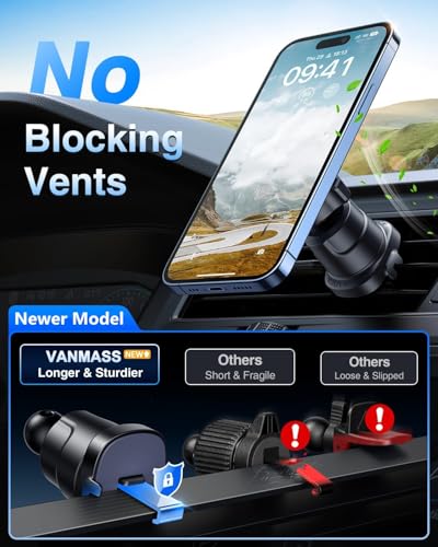 for MagSafe Car Holder [Dash+Windshield+Vent] Magnetic Phone Mount