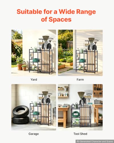 Garden Tool Organizer with Guard Rail