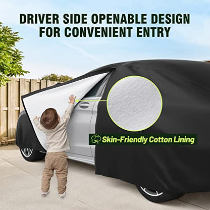 Car Cover Waterproof All Weather Windproof for Sedans 175
