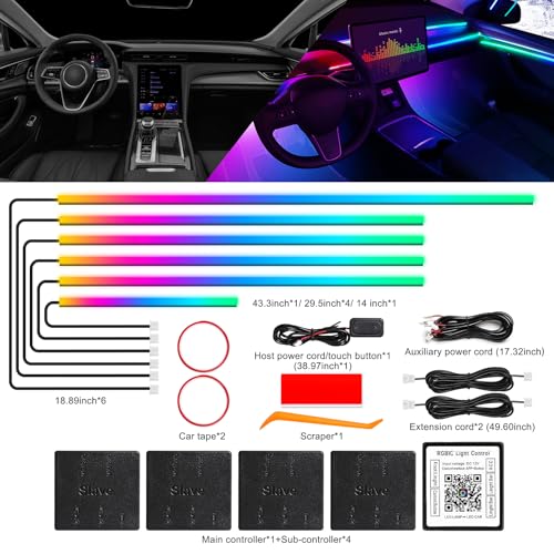 Dreamcolor Acrylic Interior Car LED Strip Light with Wireless APP