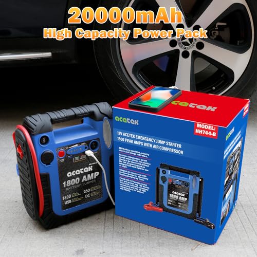 1800 Amp Jump Starter with Air Compressor