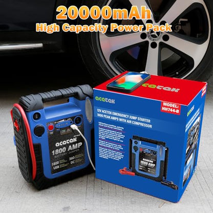 1800 Amp Jump Starter with Air Compressor