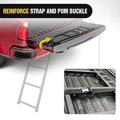 Foldable Truck Tailgate Ladder for Pickup with Step Grip Plates