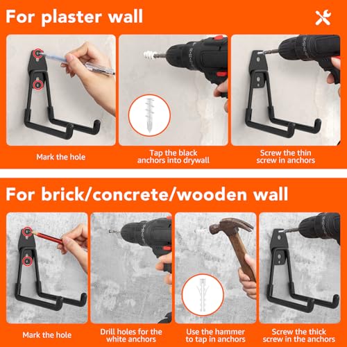 32 Pack Heavy Duty Wall Mount Garage Hooks