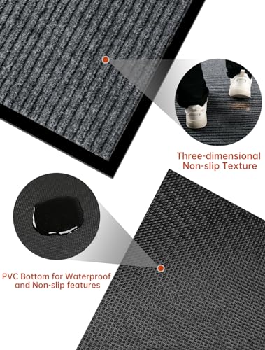3' x 10' Commercial Grade Striped Brush Step Entrance Mat