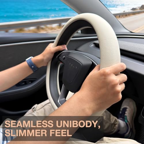 Nappa Leather Steering Wheel Cover for Tesla Model Y