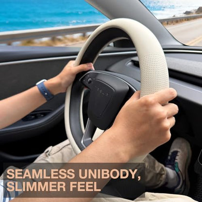 Nappa Leather Steering Wheel Cover for Tesla Model Y