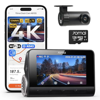 4K Dash Cam Front and Rear