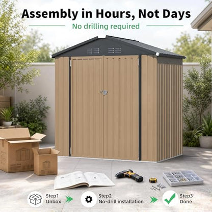 4' x 6' Outdoor Metal Storage Shed