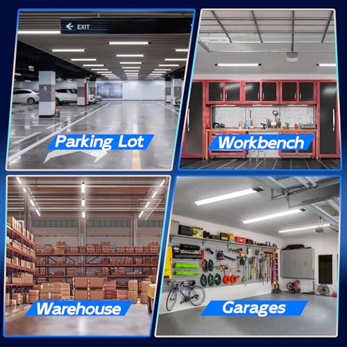 60W 4FT Linkable LED Shop Light for Garage (10 Count)