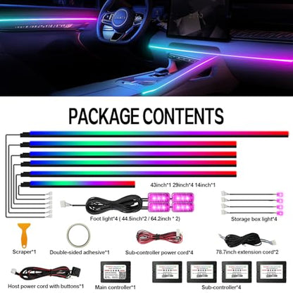 Dreamcolor Acrylic Interior Car LED Strip Light with Wireless APP Control