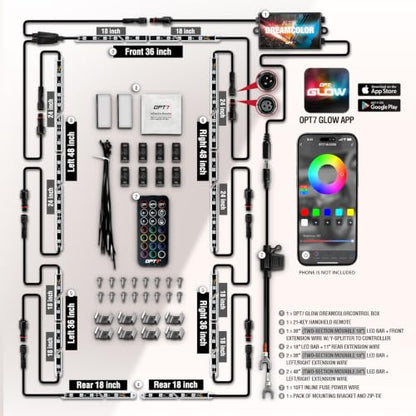 Aura DreamColor Underglow Chasing Lights for RV with APP & Remote (6 Count)