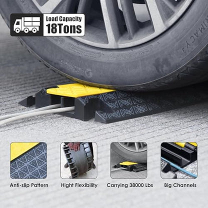 4 Pack Rubber Cable Protector Ramp 2 (4 Count)
