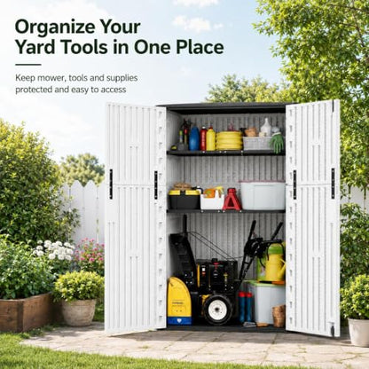 47 Cu.Ft Vertical Outdoor Storage Shed with Reinforced Floor