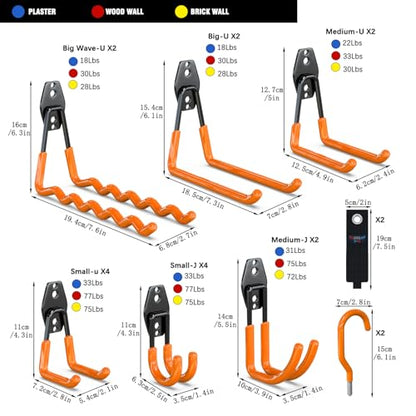 Heavy Duty Garage Wall Hooks 20 Pack (20 Count)