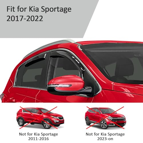 in Channel Extra Durable Rain Guards for Kia Sportage 2017 (4 Count)