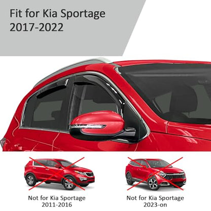 in Channel Extra Durable Rain Guards for Kia Sportage 2017 (4 Count)