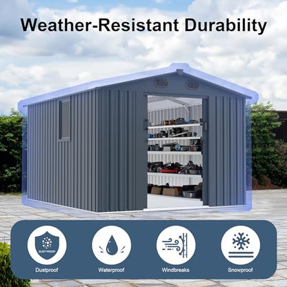 10x8FT Metal Outdoor Storage Shed
